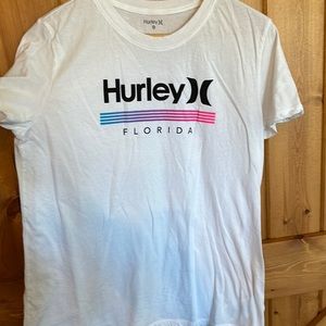 Hurley Florida White crew Neck T-shirt sz Large / XL Fitted